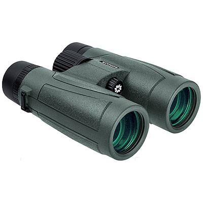 Green compact binoculars on white background