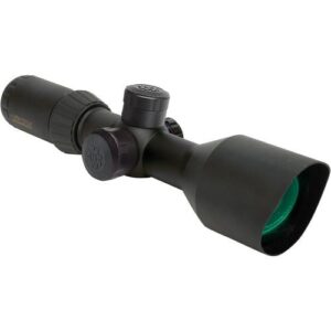 Black rifle scope with adjustment turrets