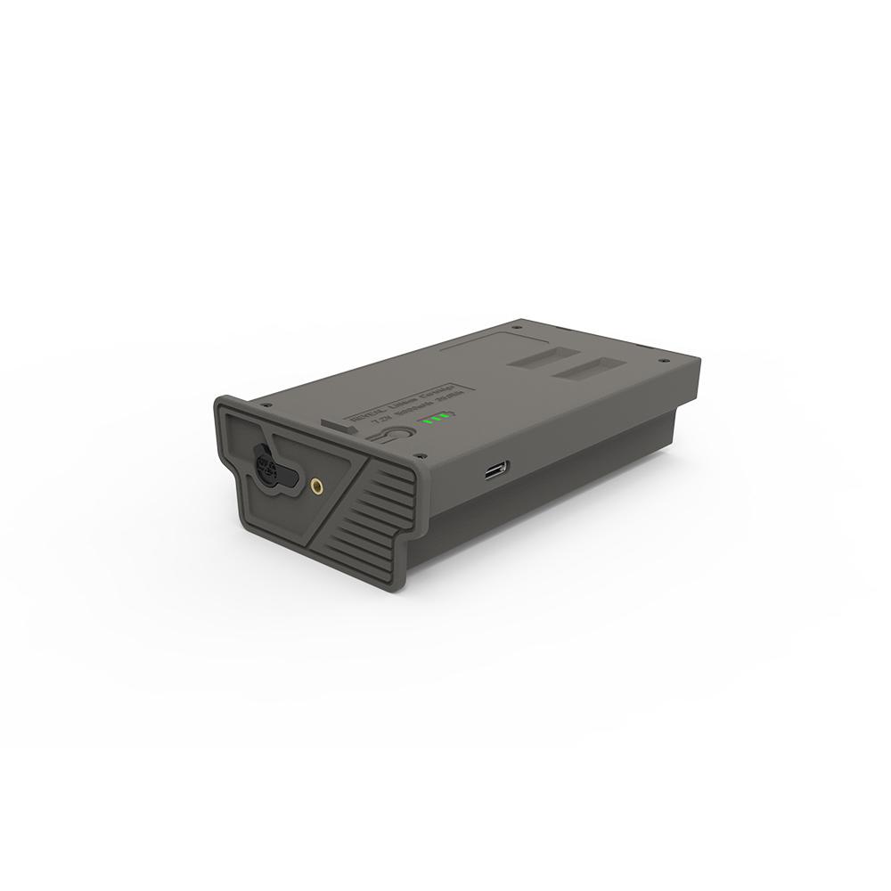 Gray rechargeable battery pack with LED indicators
