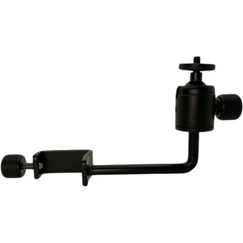 Black metal clamp mount with adjustable ball head