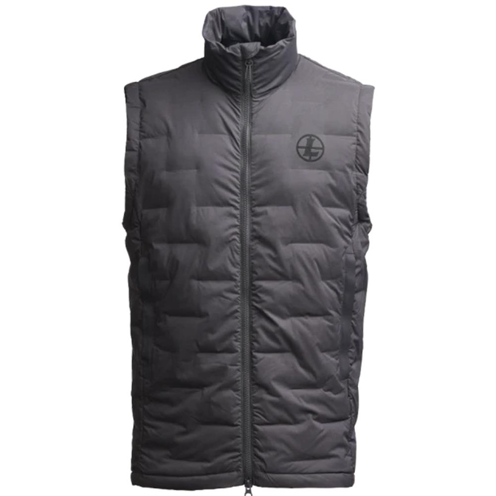 Black quilted sleeveless puffer vest with zipper