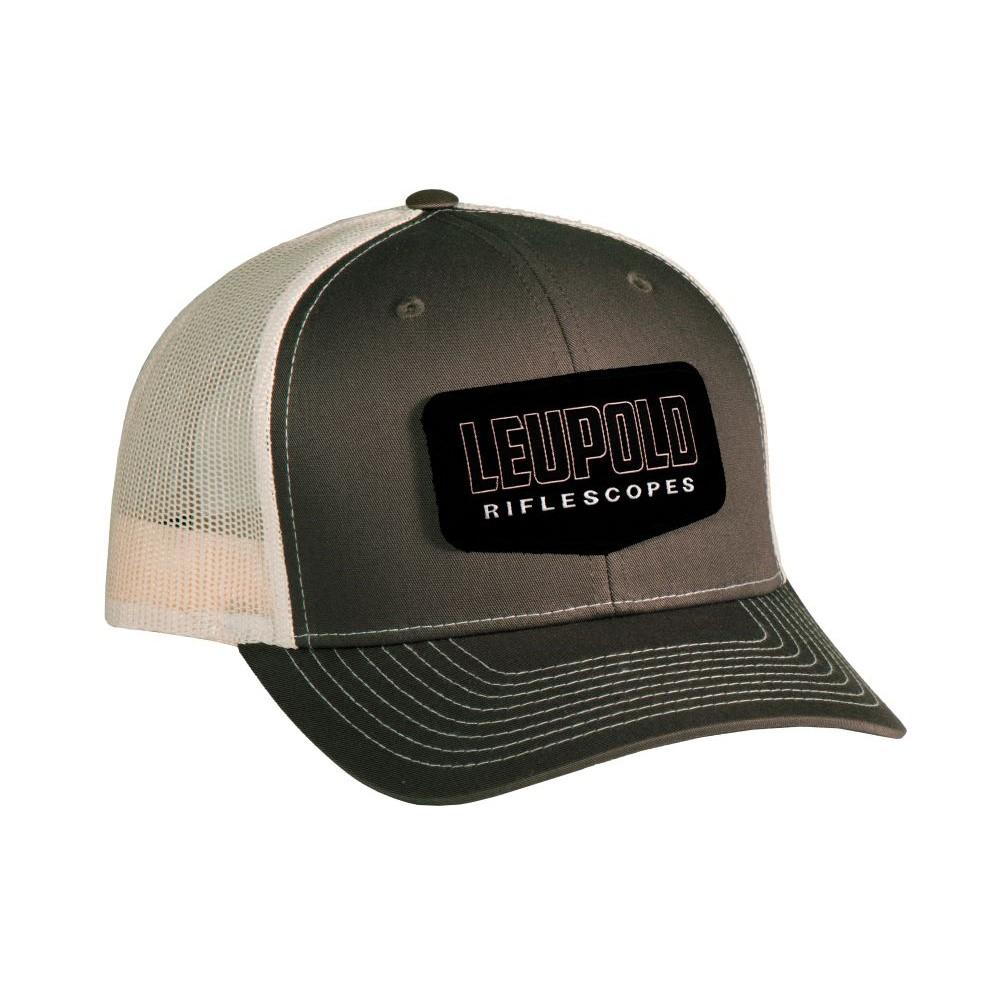 Gray and black Leupold Riflescopes trucker hat