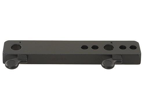 Black metal mounting bracket with multiple circular holes