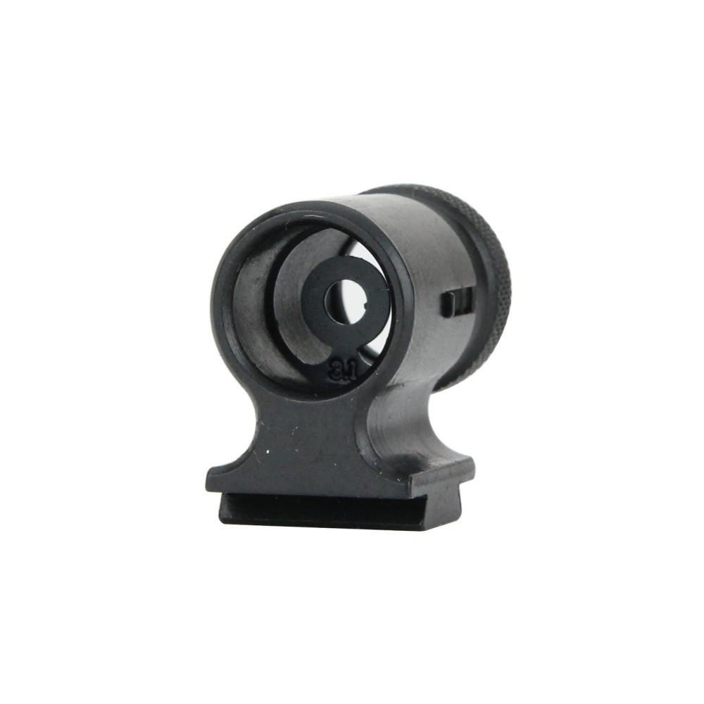 Black metal rifle aperture rear sight