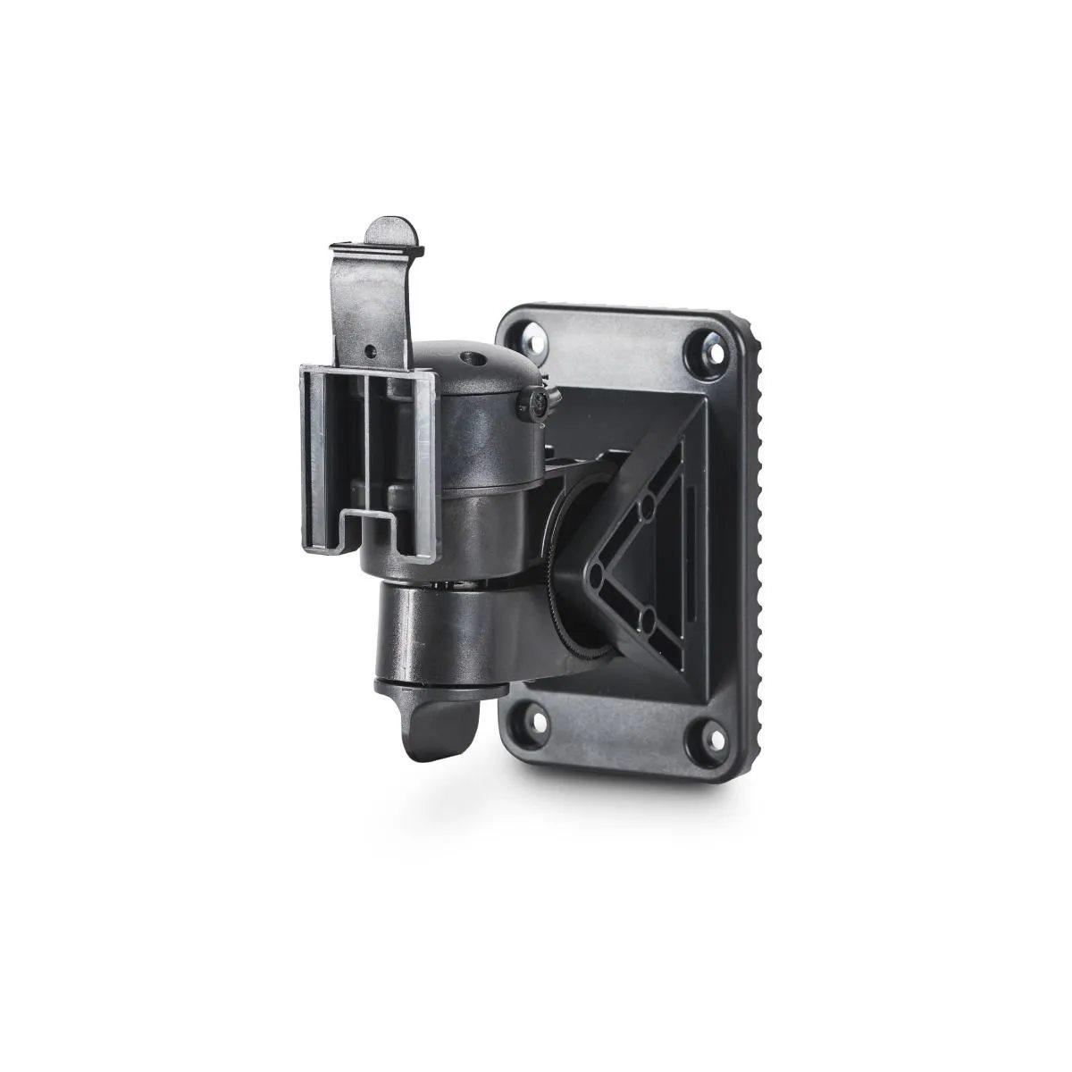 Adjustable black wall-mounted bracket with pivot joint