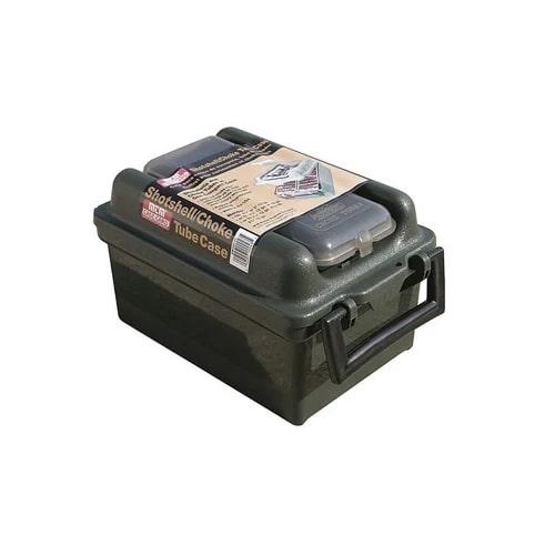 Green plastic shotshell and choke tube storage case