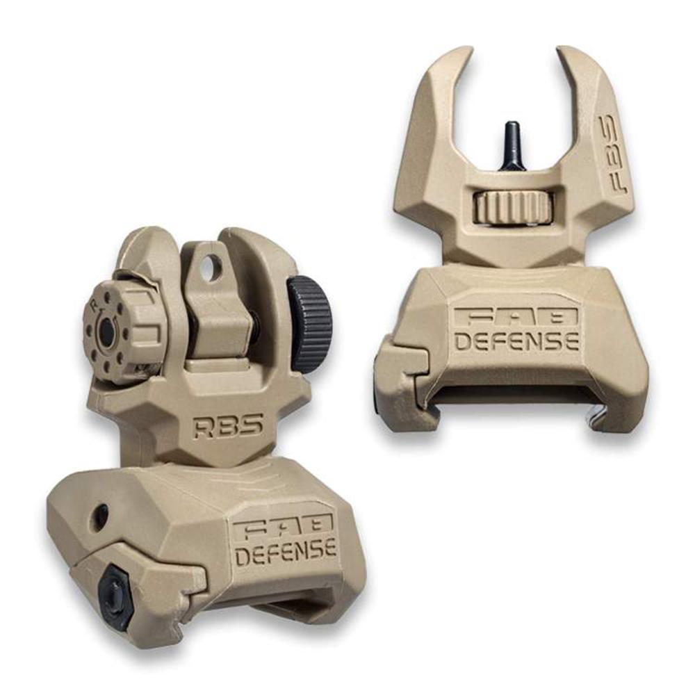 Tan flip-up rifle iron sights set