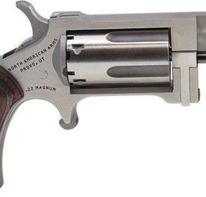 Stainless steel .22 Magnum mini revolver with wood grip