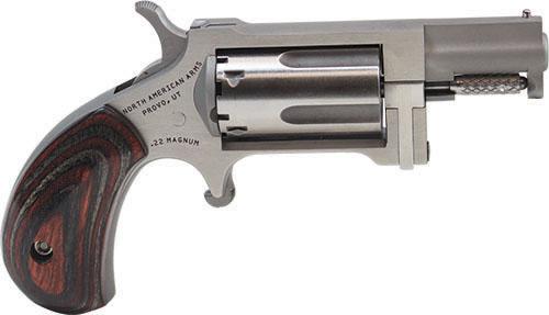 Stainless steel .22 Magnum mini revolver with wood grip