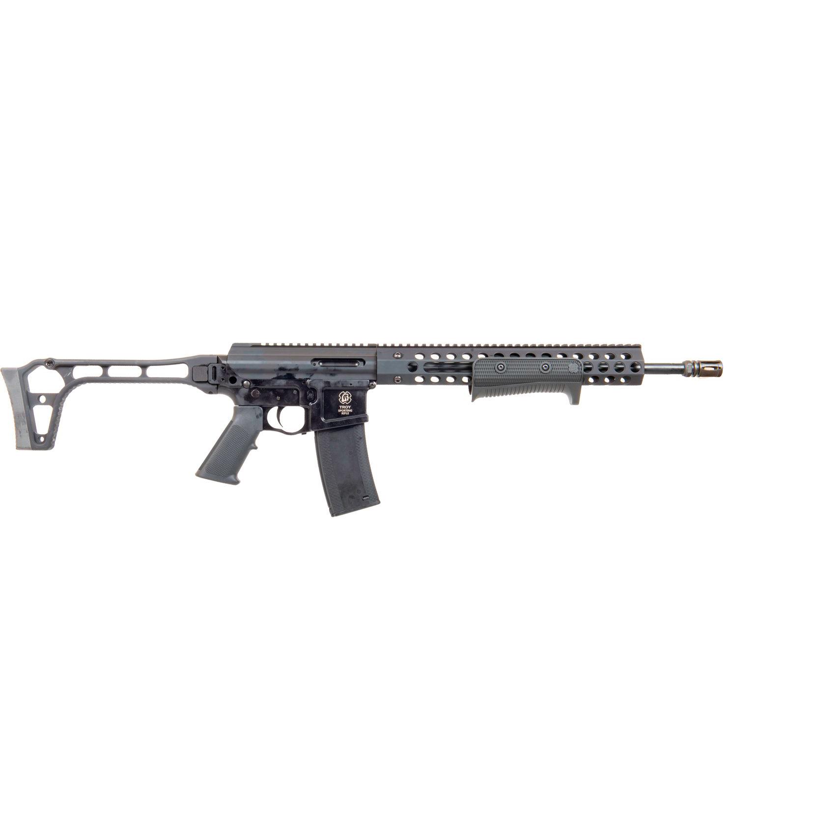 Modern semi-automatic rifle on white background