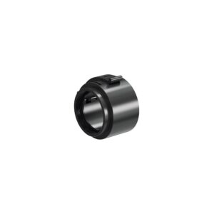 Black threaded metal coupling with latch