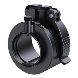 Black metal quick-release ring clamp mount