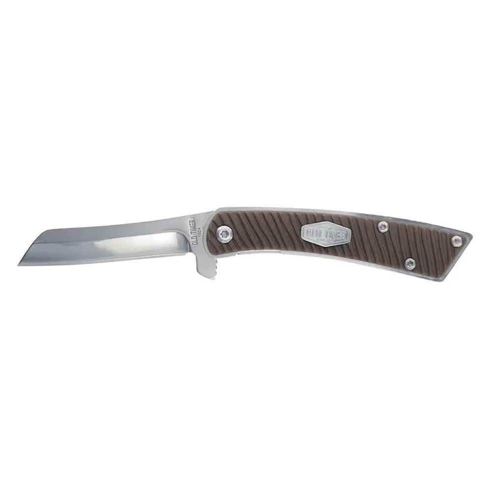 Folding pocket knife with wooden handle