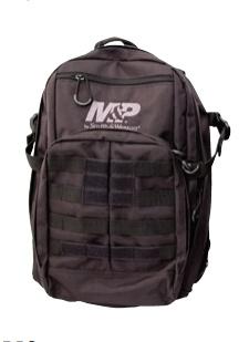 Black M&P tactical backpack with multiple compartments