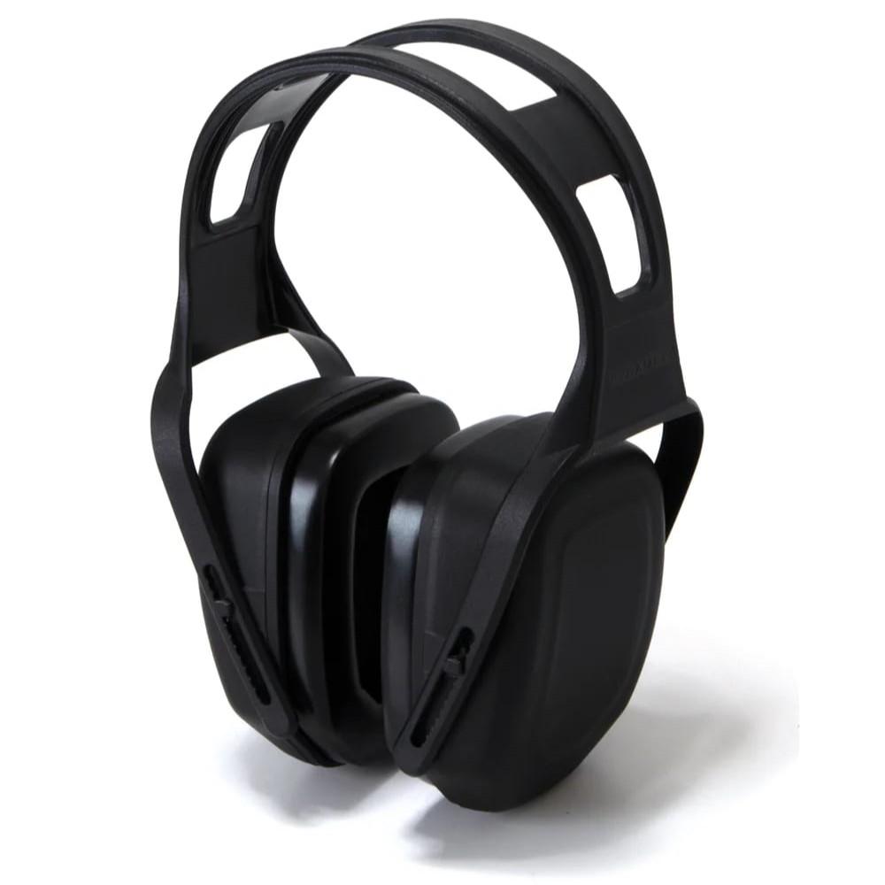 Black over-ear hearing protection earmuffs