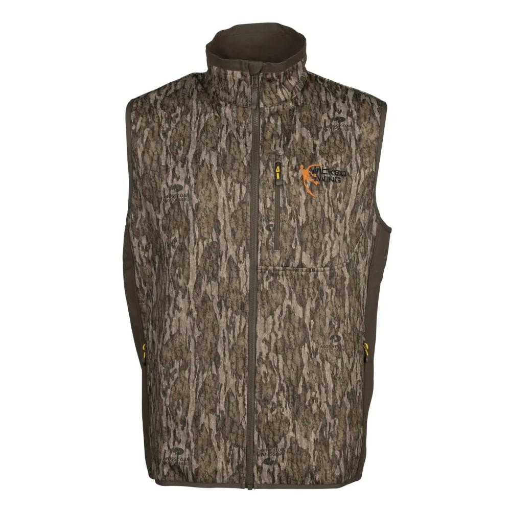 Camouflage hunting vest with front zipper