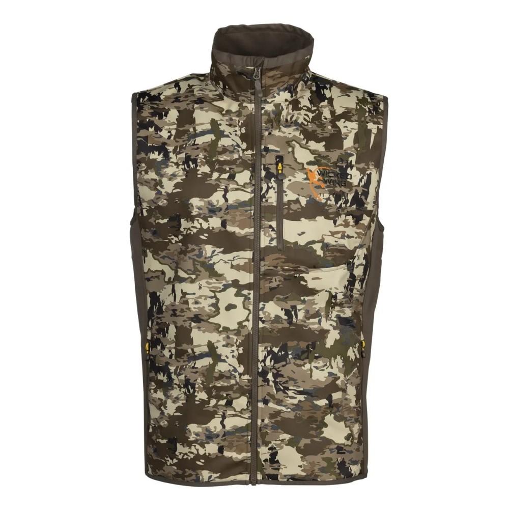 Camouflage zip-up hunting vest front view