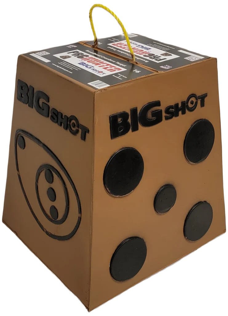 Large cardboard archery target box with rope handle