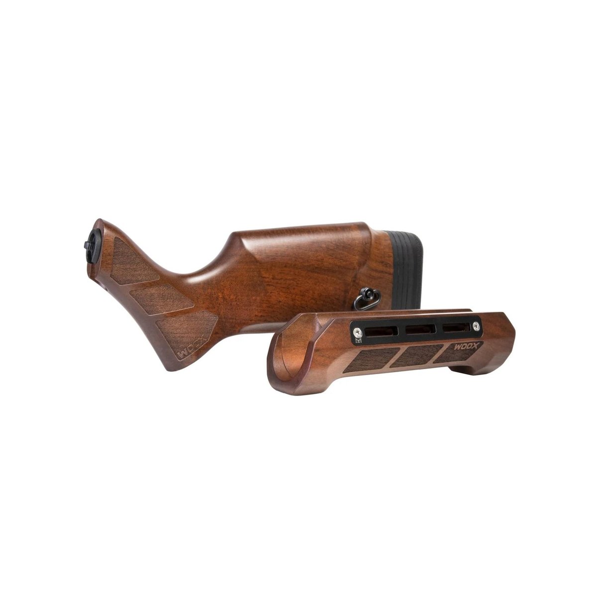 Wooden rifle stock and fore-end set