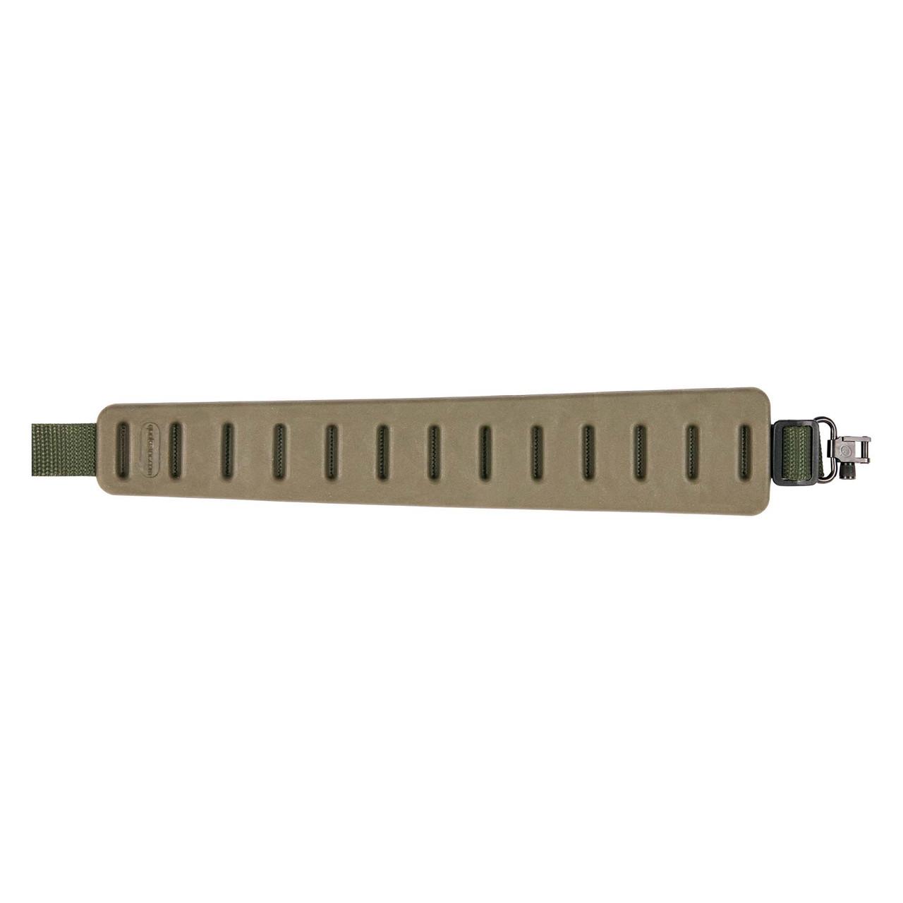 Olive green vented watch strap with metal clasp