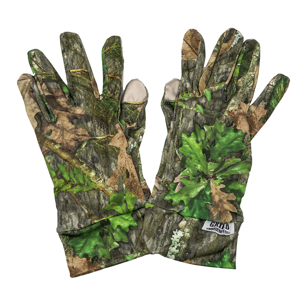 Camouflage gloves with realistic leaf pattern