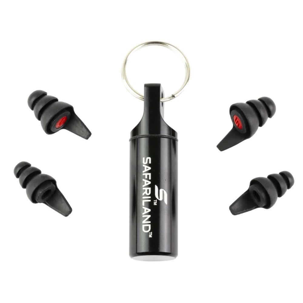 Safariland earplugs with keychain carrying case