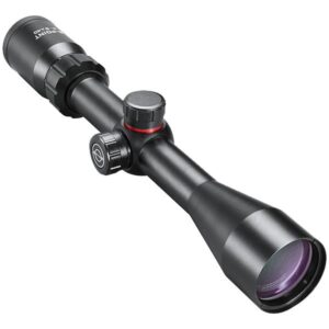 Black rifle scope with adjustment turrets