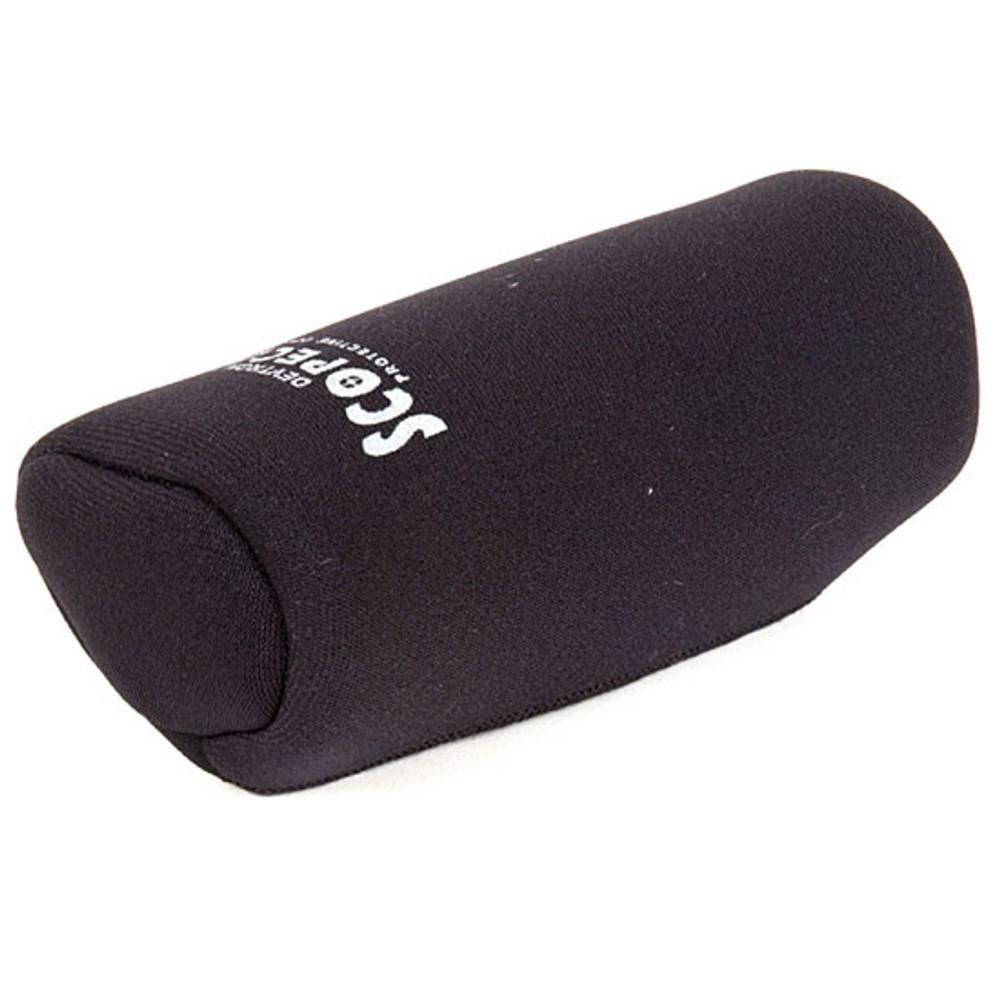 Black cylindrical bolster pillow on white background