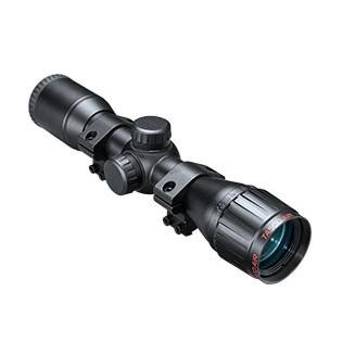 Black rifle scope isolated on white background