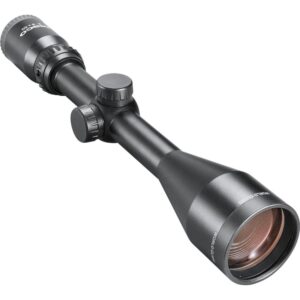 Black rifle scope with adjustment turrets