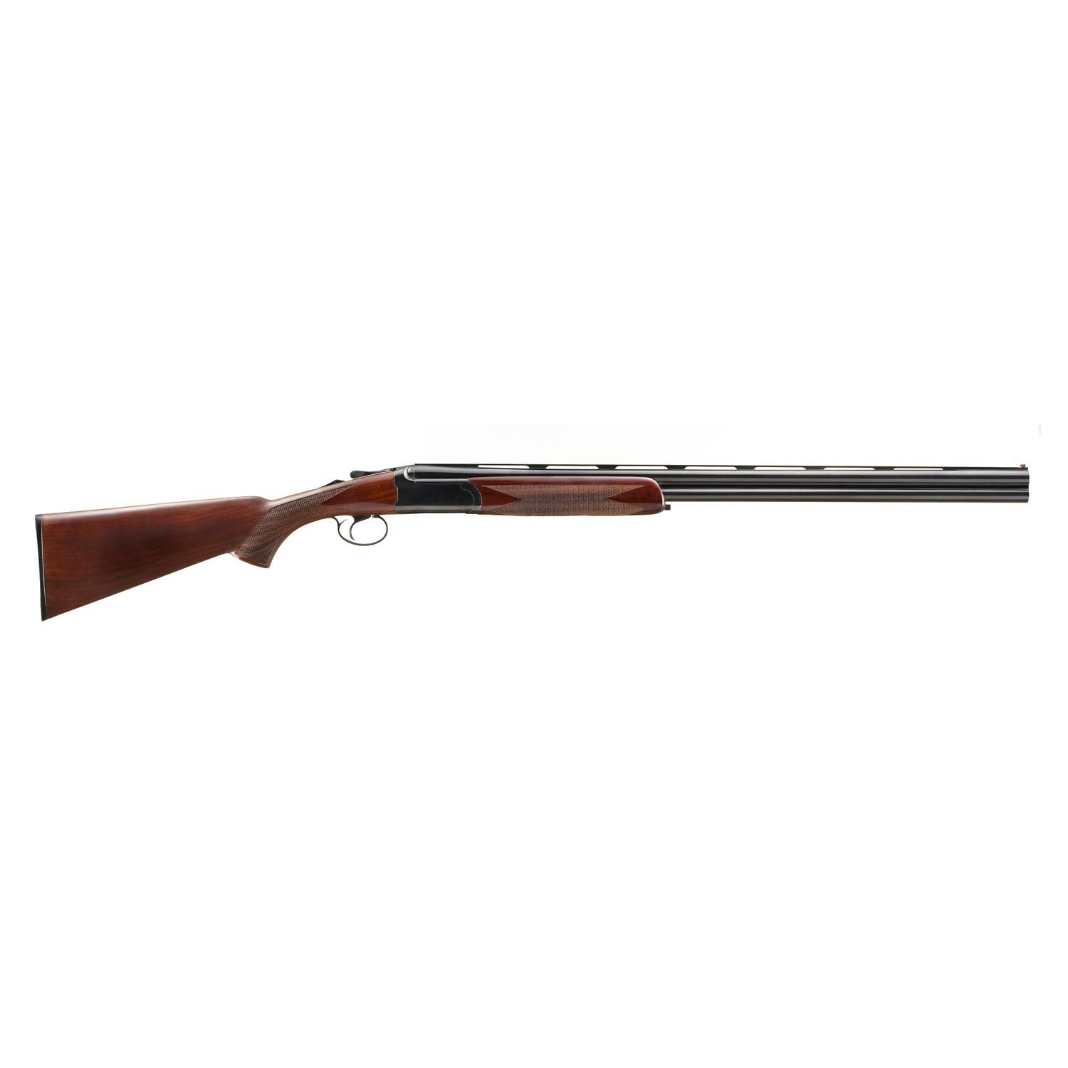 Side-by-side double-barrel shotgun with wooden stock