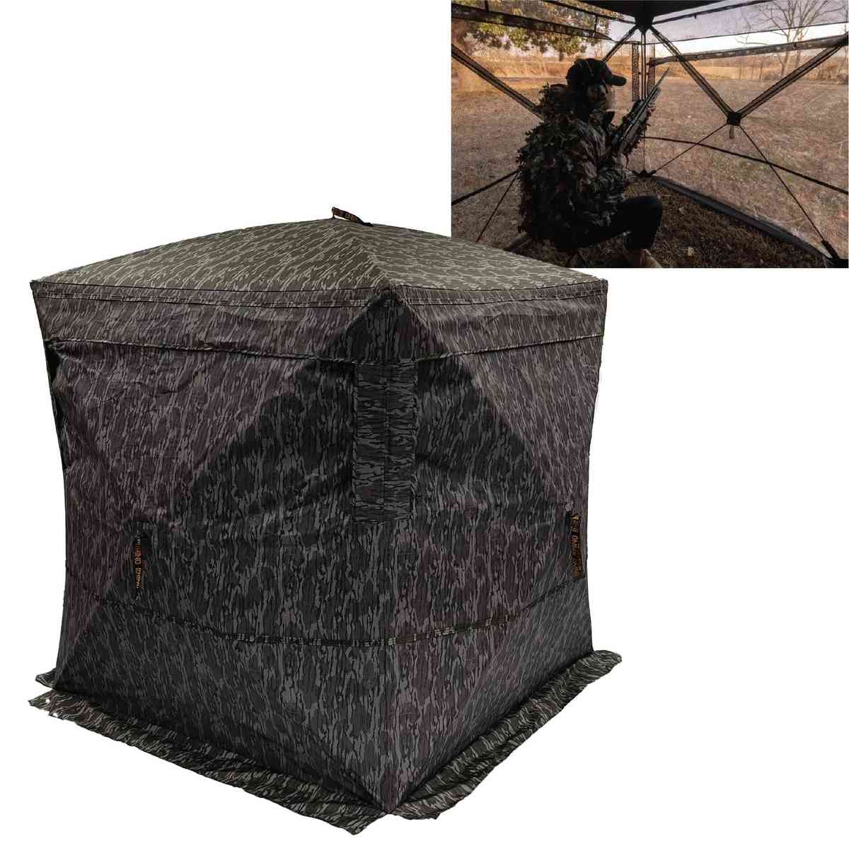 Camouflage pop-up hunting blind cube tent