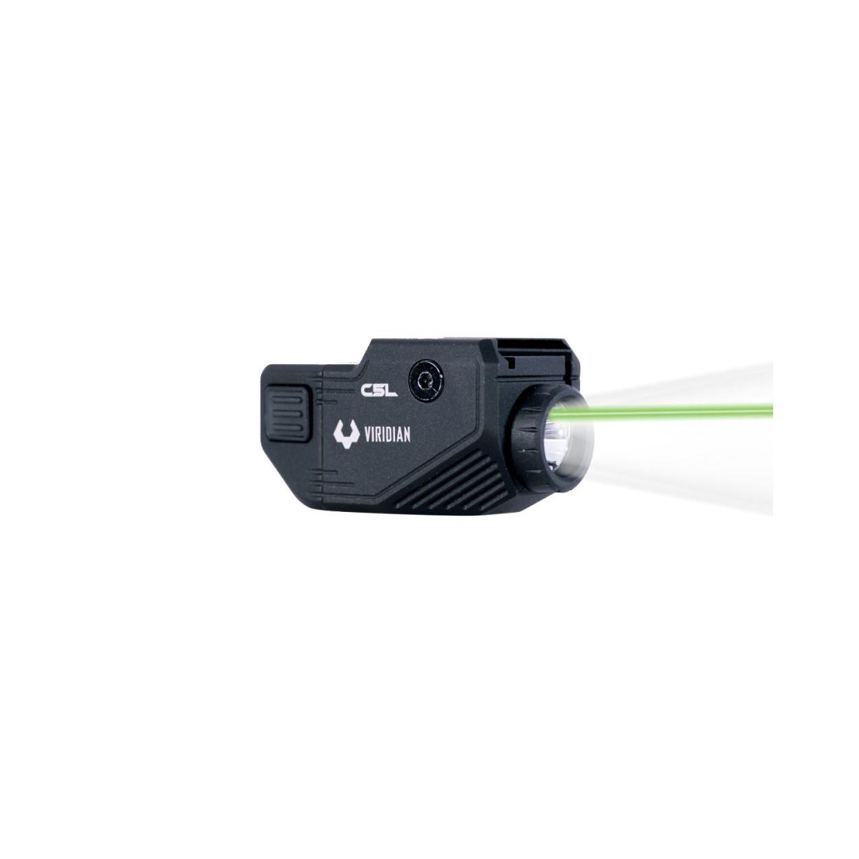 Viridian C5L weapon light with green laser beam