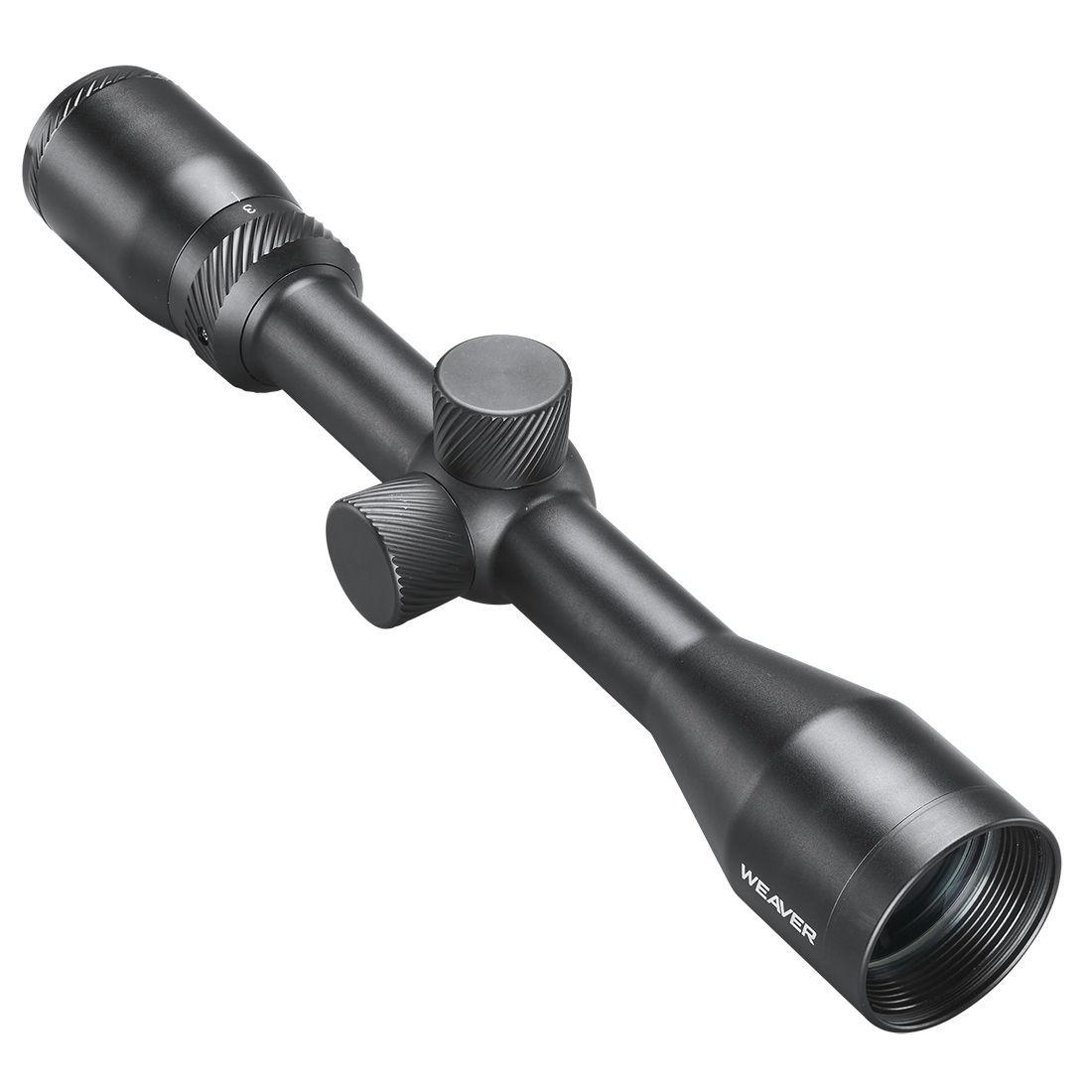 Black rifle scope isolated on white background