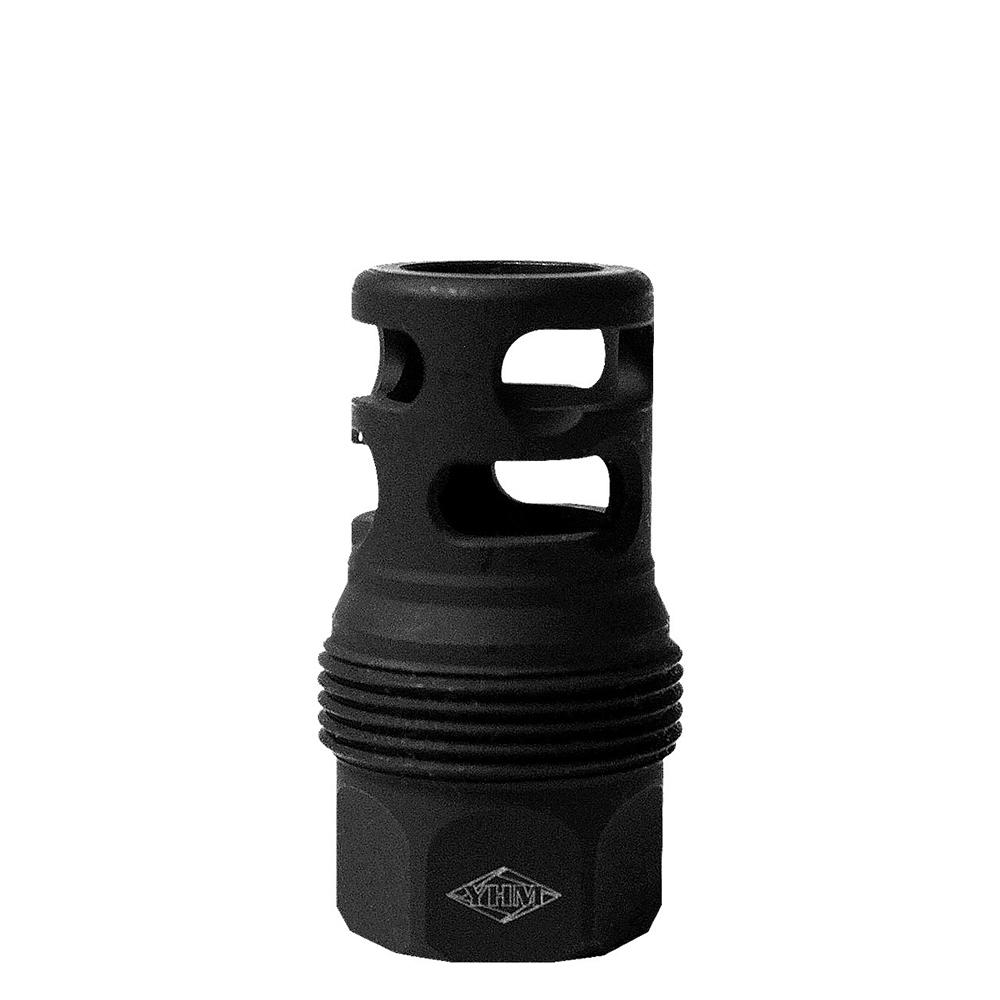 Black metal rifle flash hider muzzle device