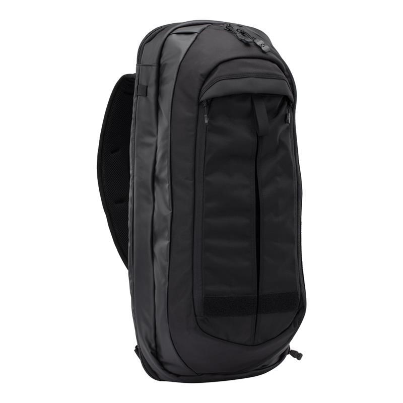Sleek black backpack with multiple zip compartments