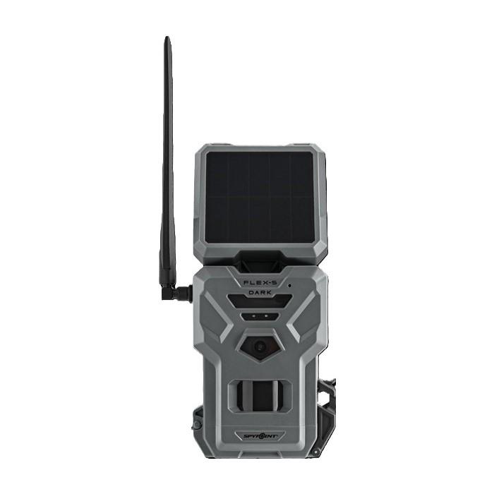 Solar-powered trail camera with antenna