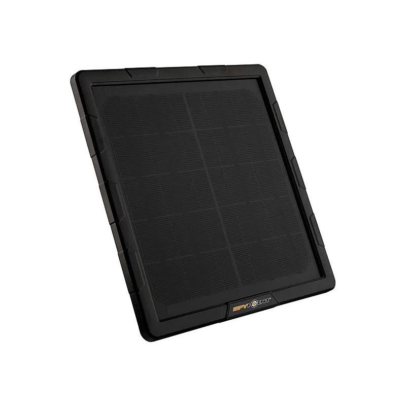 Black portable solar panel on white background