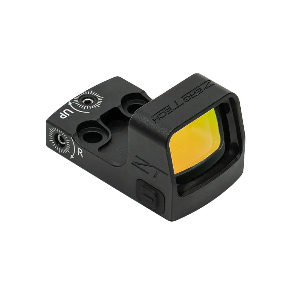 Compact pistol red dot sight with yellow lens
