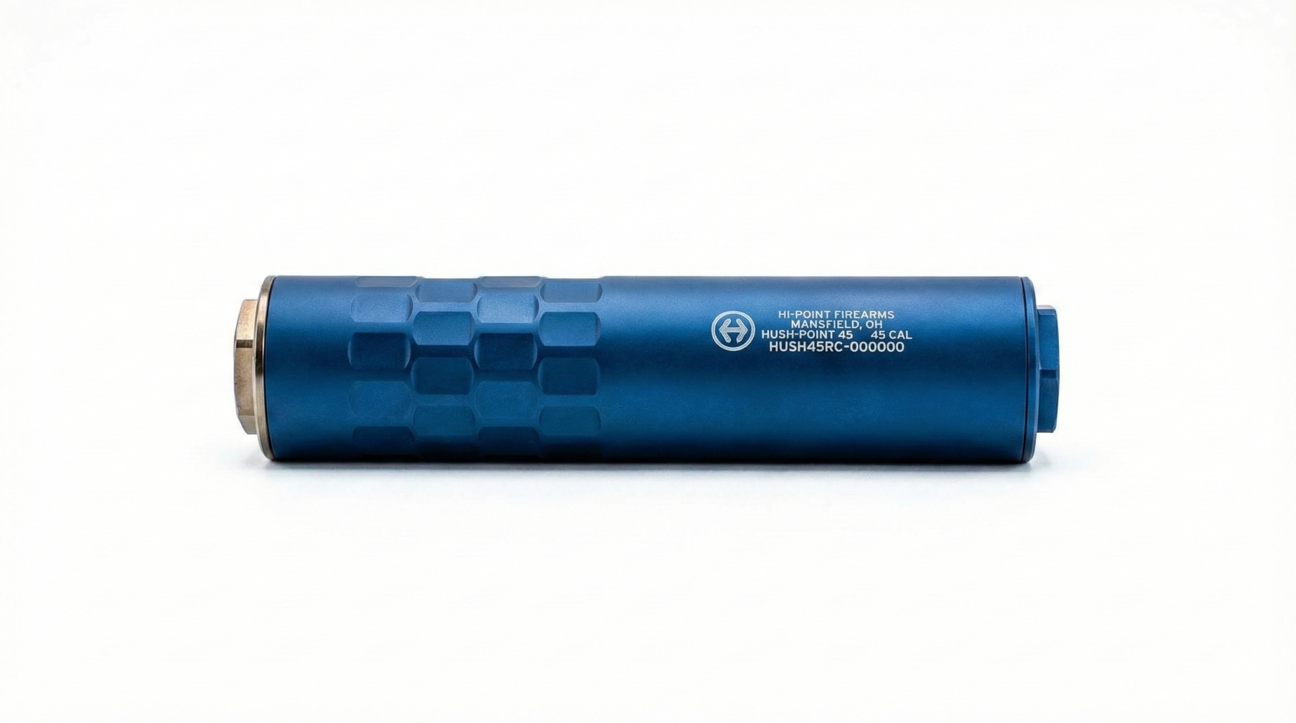 Blue Hi-Point .45 caliber firearm suppressor