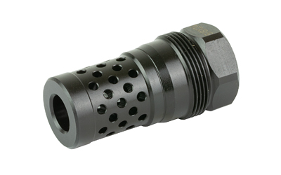 Threaded metal muzzle brake with vent holes