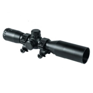 Black rifle scope isolated on white background