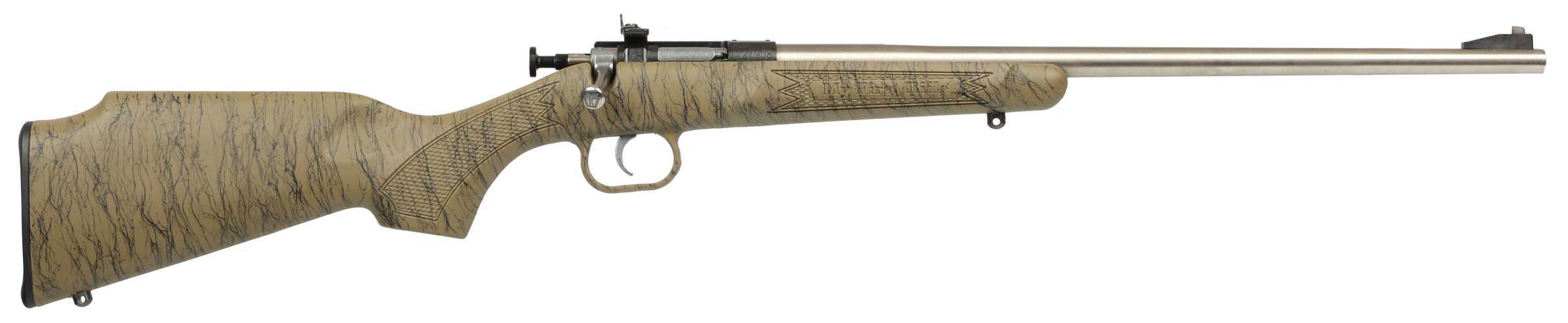 Bolt-action rifle with wooden stock