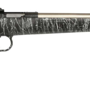Bolt-action rifle with black patterned stock