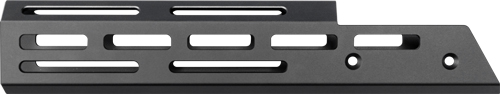 Black metal mounting bracket with slotted holes