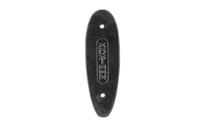 Black oval plastic plate with screw holes