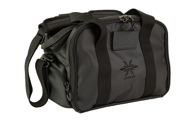 Black duffel bag with shoulder strap