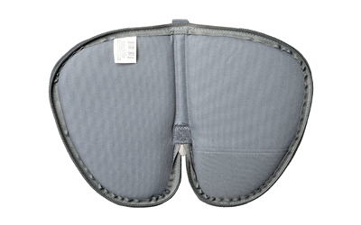 Gray padded bra insert with stitched edges
