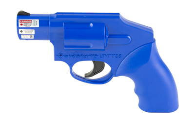 Blue plastic toy gun on white background