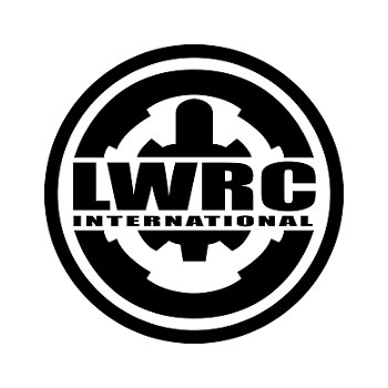 LWRC International gear logo in black and white